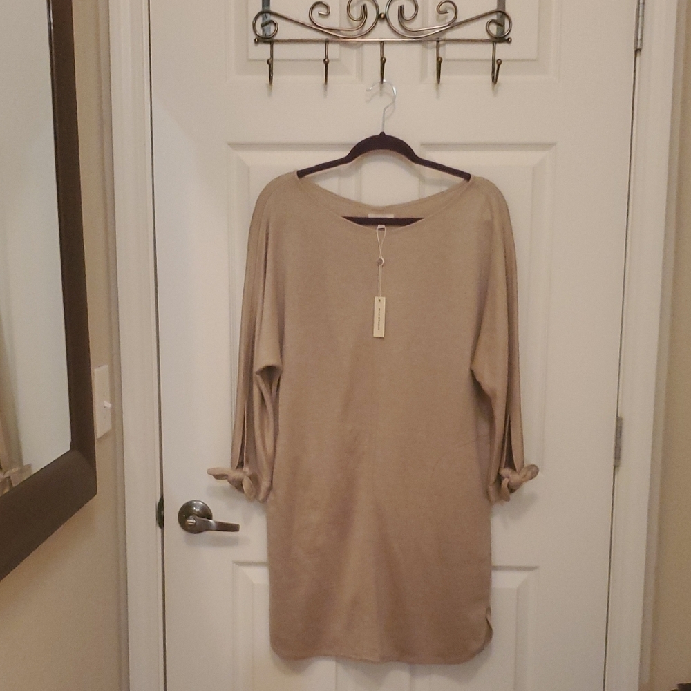 Beige Long Sleeve Dress